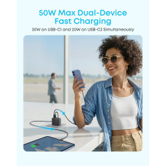 Chargeur Anker Zolo USB-C 50W, Charge Rapide Type C