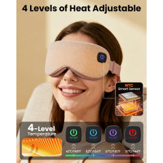 Cordless Heated Eye Mask - Rechargeable with 4 Heat Levels for Dry Eyes
