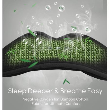 Masque de Sommeil Bluetooth 5.4 avec Casque HD, Confort Bambou