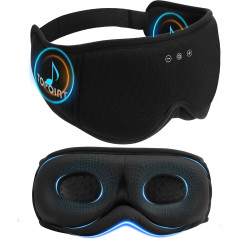 TOPOINT Bluetooth Sleep Mask with Headphones, 3D Blackout Eye Mask