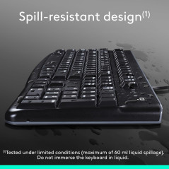 Clavier Logitech K120 USB Full Size Noir - Plug-and-Play PC