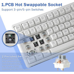 Clavier Mécanique HUO JI E-Yooso RGB Blanc Filiaire