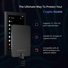 KEYSTONE Crypto Steel Capsule pour Clé Bitcoin 24 Mots, Stockage Froid Compatible Ledger/Trezor