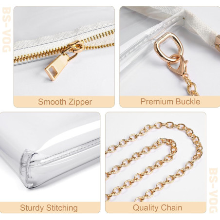 BS-VOG Clear Purse for Stadiums | Women's Clear Crossbody Bag