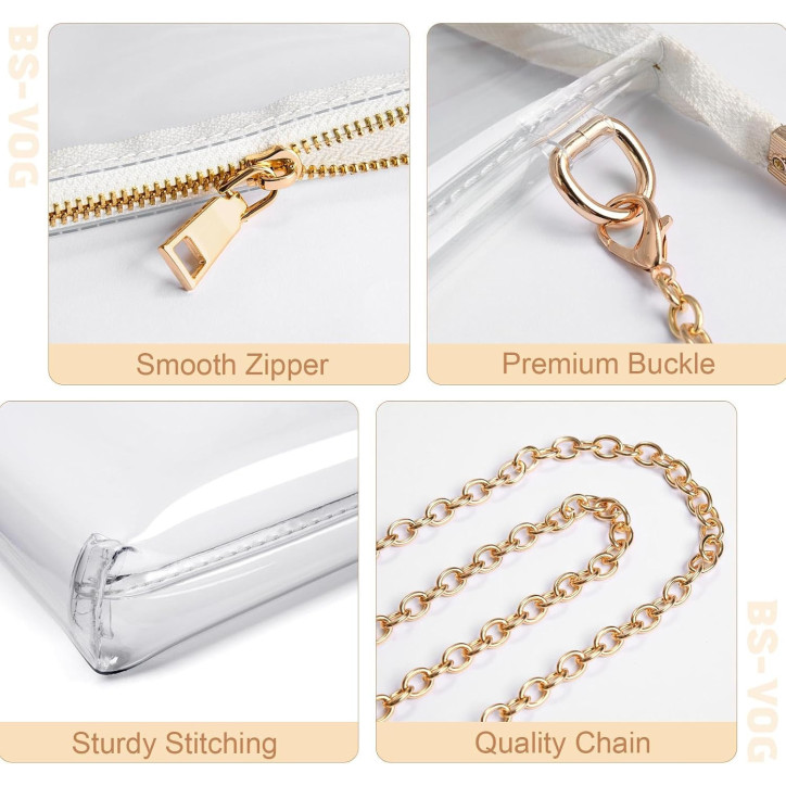 Sac Transparent BS-VOG pour Événements, Sac à Bandoulière Clair pour Femme Sac Transparent BS-VOG pour Événements, Sac à Bandoulière Clair pour Femme