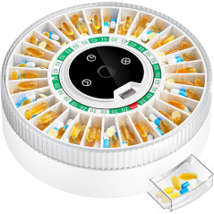 Colorwing® 2025 Distributeur de Pilules Intelligent 31 Compartiments avec Alarmes Bluetooth et Double Serrure