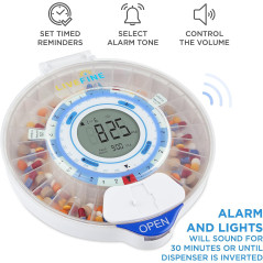 LiveFine Auto WiFi Pill Dispenser for Elderly – 28-Day Supply, Clear Lid
