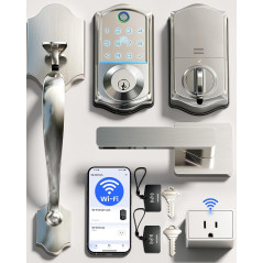Veise VE017G-H Wi-Fi Smart Door Lock Deadbolt with Satin Nickel Handle