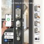 Veise VE017G-H Wi-Fi Smart Door Lock Deadbolt with Handle Set, Satin Nickel Finish