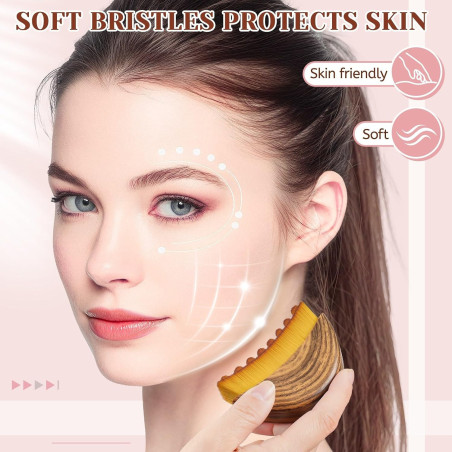 Lymphatic Contour Face Brush for Effective Lymphatic Drainage Massage and Skin Detox