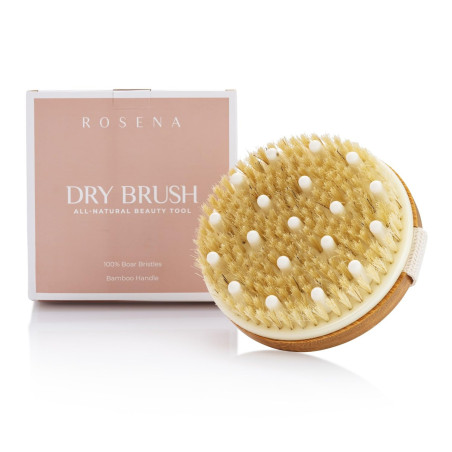 Dry Brushing Body Brush with Natural Boar Bristles – Exfoliate, Lymphatic Drainage & Cellulite Treatment