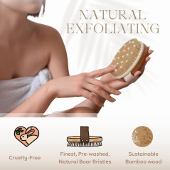 Dry Brushing Body Brush - Exfoliate, Massage & Cellulite Treatment