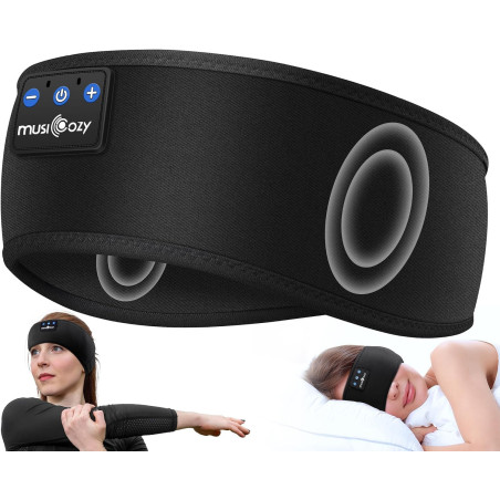 MUSICOZY Bandeau Casque Bluetooth Antibruit pour Dormeurs Latéraux - Confort et Qualité Sonore