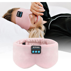 Sleep Mask Bluetooth 5.4 Wireless Headband Headphones with Mic - Pink