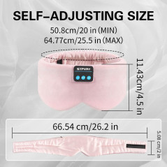 Masque Nuit Bluetooth 5.4 Rose - Casque Sans Fil Confortable