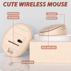 Retro Wireless Keyboard & Mouse Set | Cute Typewriter Style for PC