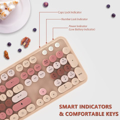 Retro Wireless Keyboard & Mouse Set | Cute Typewriter Style for PC