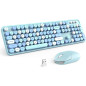 MOFII Retro Wireless Keyboard & Mouse Combo, Round Keycaps, 2.4GHz, Cute Blue for PC/Laptop/Mac MOFII Retro Wireless Keyboard & Mouse Combo, Round Keycaps, 2.4GHz, Cute Blue for PC/Laptop/Mac