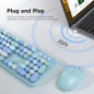 MOFII Retro Wireless Keyboard & Mouse Combo, Round Keycaps, 2.4GHz, Cute Blue for PC/Laptop/Mac MOFII Retro Wireless Keyboard & Mouse Combo, Round Keycaps, 2.4GHz, Cute Blue for PC/Laptop/Mac