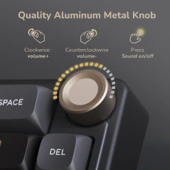 Clavier Gaming RK ROYAL KLUDGE R65 Filaire 60% RGB Mécanique Gasket Mount, 66 Touches Hot Swappable, Noir