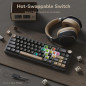 Clavier Gaming RK ROYAL KLUDGE R65 Filaire 60% RGB Mécanique Gasket Mount, 66 Touches Hot Swappable, Noir Clavier Gaming RK ROYAL KLUDGE R65 Filaire 60% RGB Mécanique Gasket Mount, 66 Touches Hot Swappable, Noir