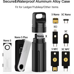 Aluminum Alloy Case for Ledger Nano X/S Plus & YubiKey 5/5C NFC - Durable Protective Cover