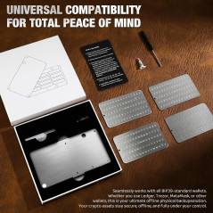 Bybkxeo S2 Metal Seed Phrase Plate – Fireproof Storage for BIP39 Words