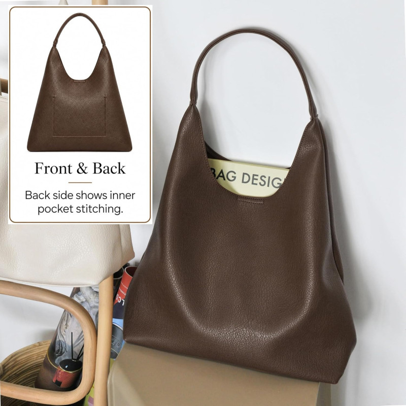 Sacs Hobo Femme Cuir Vegan Souple Sac Épaule Décontracté