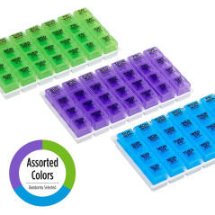 Ezy Dose Pop-Out 7-Day Pill Organizer, 4x Daily, Large, Color May Vary