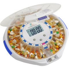 28-Day Automatic Pill Dispenser with Timed Alarms & Safety Lock for Seniors