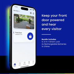 myQ Secure View™ 3-in-1 Smart Lock Deadbolt with 2K HDR Doorbell, Keyless Entry, Face & Fingerprint Access, App Control