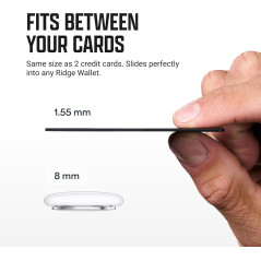 Ridge Tracker Card - Slim Wallet Locator Compatible with Apple Find My & Android, MFi Certified, IP68 Water Resistant