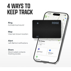 Ridge Tracker Card for Apple & Android - Slim, Waterproof Item Locator