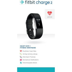 Fitbit Charge 2 Noir Large - Bracelet Fitness et Cardio US