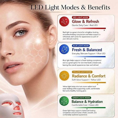 Masque Thérapie Lumière Rouge LED pour Visage Efficace
