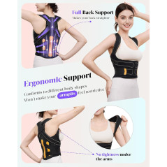 Posture Corrector for Women & Men - 5x Enhanced Support Back Brace, Small Size
