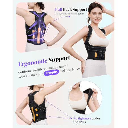 Posture Corrector for Women & Men - 5x Enhanced Support Back Brace, Small Size