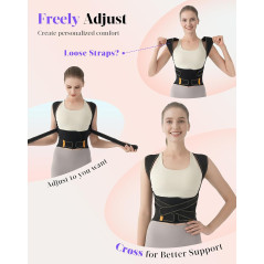 Posture Corrector for Men & Women - 5x Support Back Brace, Small
