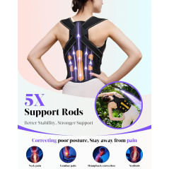 Posture Corrector for Men & Women - 5x Support Back Brace, Small