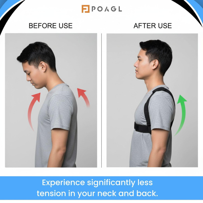 Correcteur de Posture Réglable pour Hommes – Soutien Dos & Épaules