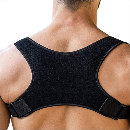 Correcteur de posture réglable pour homme – soutien dos, épaules & clavicule, soulage douleurs, design breveté