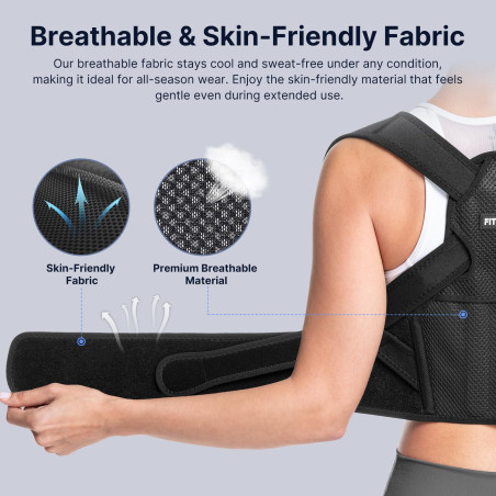Fit Geno Lite Posture Corrector for Women – Upper Back Brace for Slouching Relief