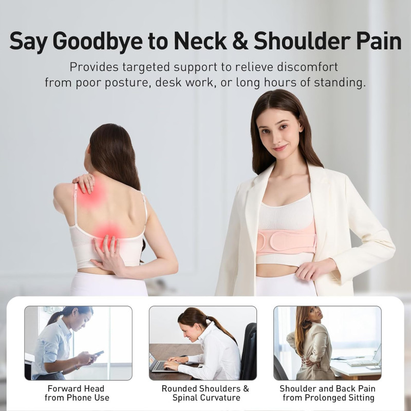 Correcteur de Posture Femme Rose L/2XL - Dos & Épaules