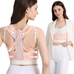 Pink Posture Corrector for Women Back Brace & Shoulder Straightener L/2XL