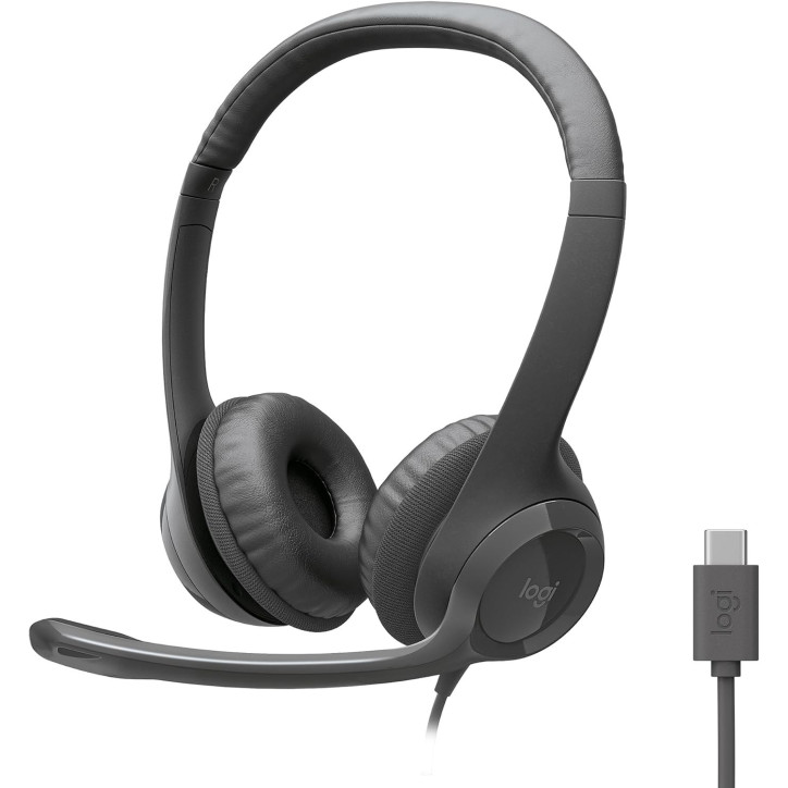 Logitech H391 Wired USB-C Stereo Headset for PC & Laptop, Graphite Logitech H391 Wired USB-C Stereo Headset for PC & Laptop, Graphite