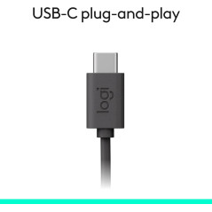 Logitech H391 Wired USB-C Stereo Headset for PC & Laptop – Graphite