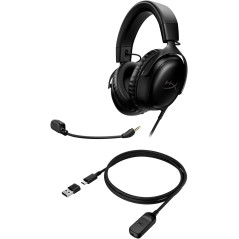 HyperX Cloud III Wired Gaming Headset – PC, PS5, Xbox Series X|S, 53mm Drivers, Spatial Audio, Memory Foam, USB-C/A, 3.5mm – Bla