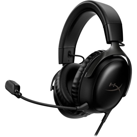 HyperX Cloud III Wired Gaming Headset – PC, PS5, Xbox Series X|S, 53mm Drivers, Spatial Audio, Memory Foam, USB-C/A, 3.5mm – Bla