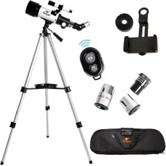 Gskyer 70mm AZ Telescope for Kids & Beginners – Travel Kit with Bag & Remote
