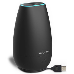 Diffuseur d’Huiles Essentielles Portable pour Voiture avec Câble USB Intégré – Noir Élégant